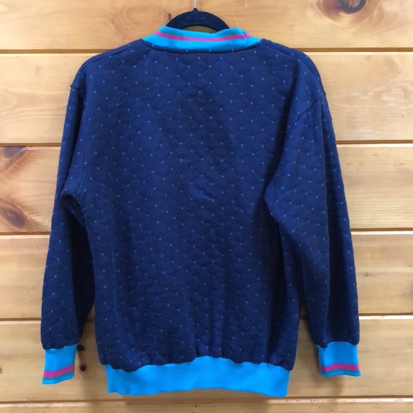 Vintage Gitano Quilted Button Down Cardigan Floral Liner Stripe Cuff Medium M - Picture 2 of 10